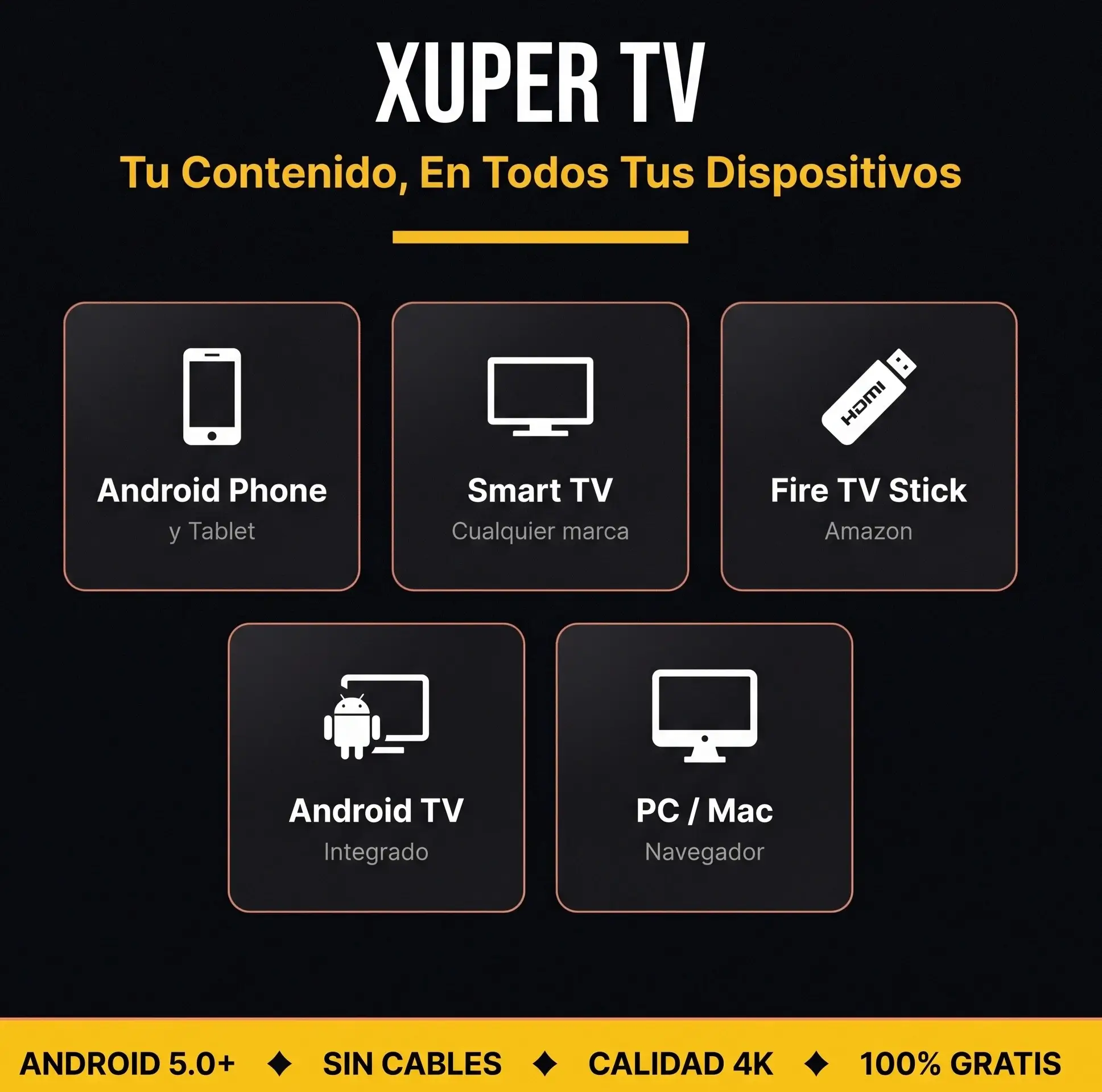 Infografía de Xuper TV: canales en vivo, películas, deportes y compatibilidad multiplataforma